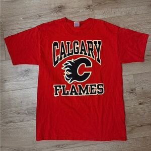 Gildan Calgary Flames Red Ultra Cotton Crewneck Tee